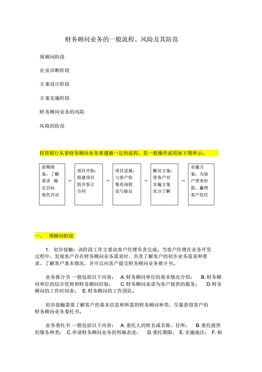 常年財務顧問業(yè)務